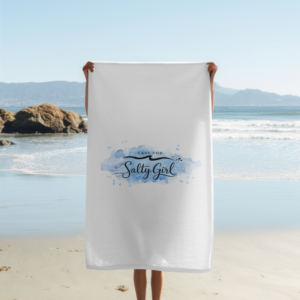 Salty Girl Cape Cod Beach Towel — Watercolor Coastal Beach Towel