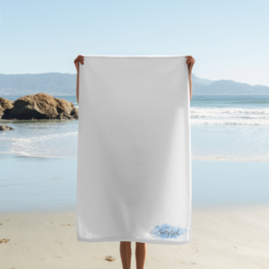 Beach Towel — "Salty Girl" Watercolor Logo Beach Towel
