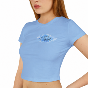 Salty Girl Crop Tee — Blue Color