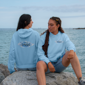 Salty Girl Blue Hoodie — Beachy Coastal Pullover